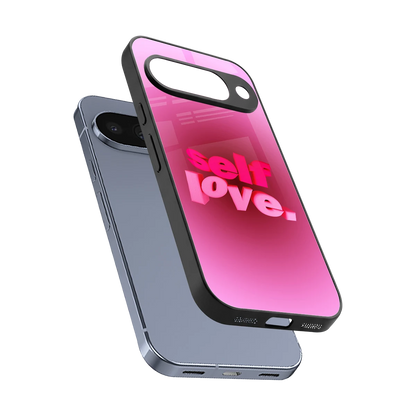 Self Love Aesthetic sleek google pixel 10 cover with tempered glass back and TPU edges