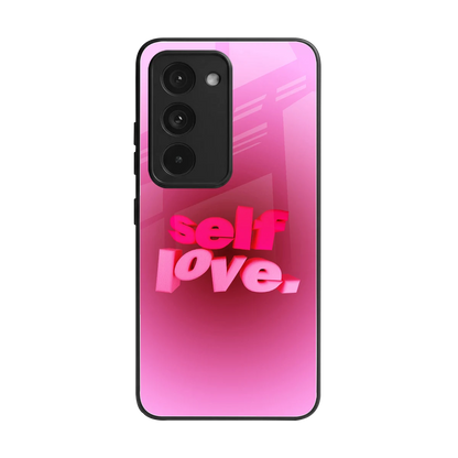 Self Love Aesthetic back phone cover | glass case for redmi 15 5g