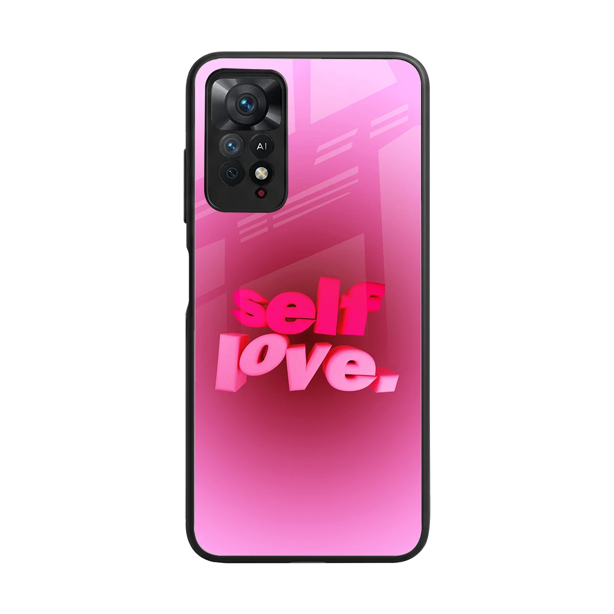 Self Love Aesthetic back phone cover | glass case for redmi note 11 pro