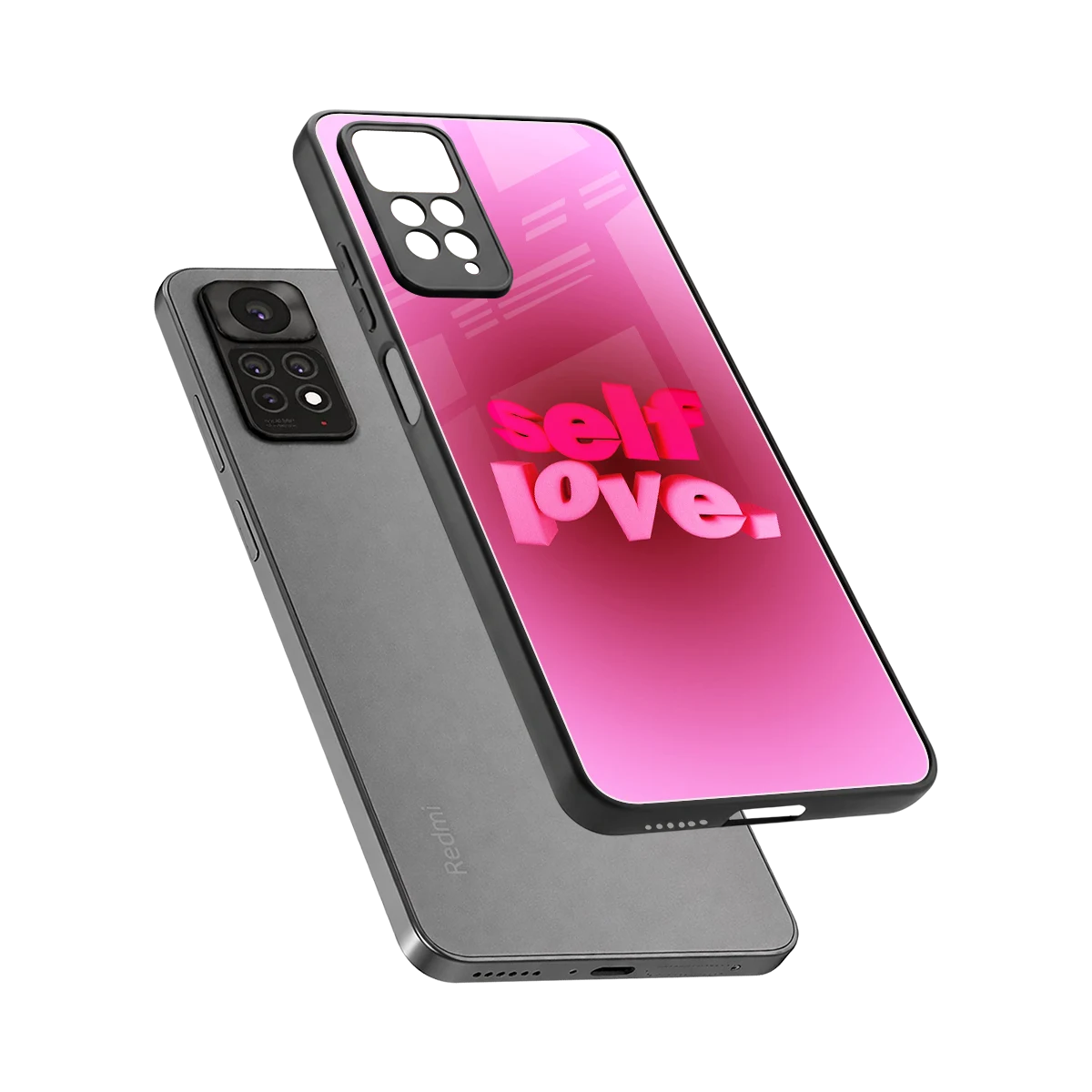 Self Love Aesthetic sleek redmi note 11 pro cover with tempered glass back and TPU edges