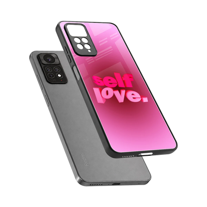 Self Love Aesthetic sleek redmi note 11 pro cover with tempered glass back and TPU edges