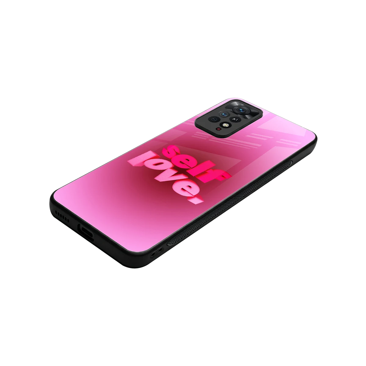 Self Love Aesthetic stylish phone case for redmi note 11 pro | glossy glass and slim fit