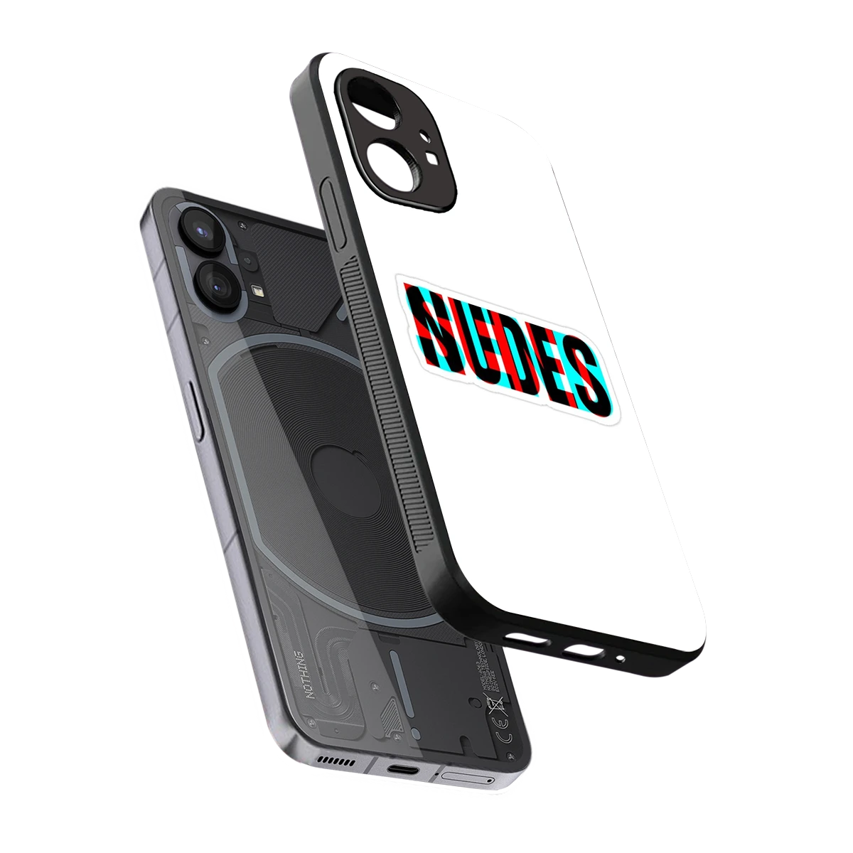 Send Pics sleek nothing phone 1 cover with tempered glass back and TPU edges