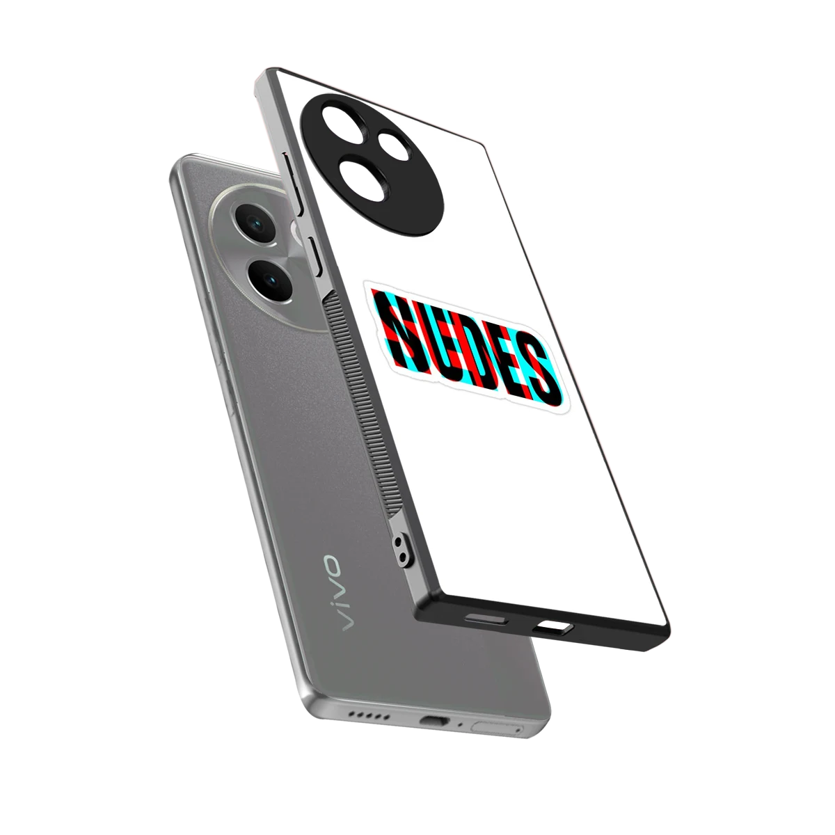 Send Pics sleek vivo v30e cover with tempered glass back and TPU edges