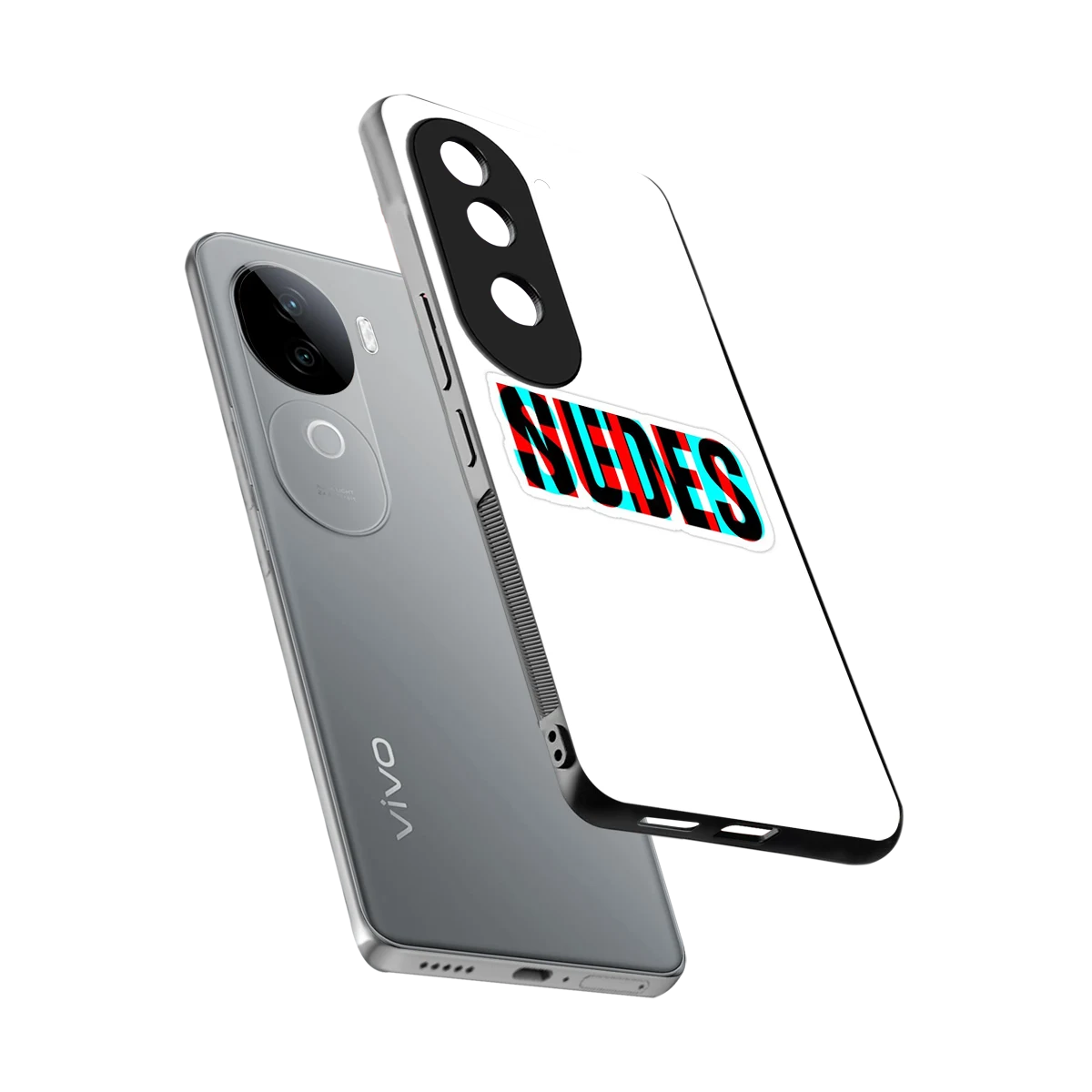 Send Pics sleek vivo v40e cover with tempered glass back and TPU edges