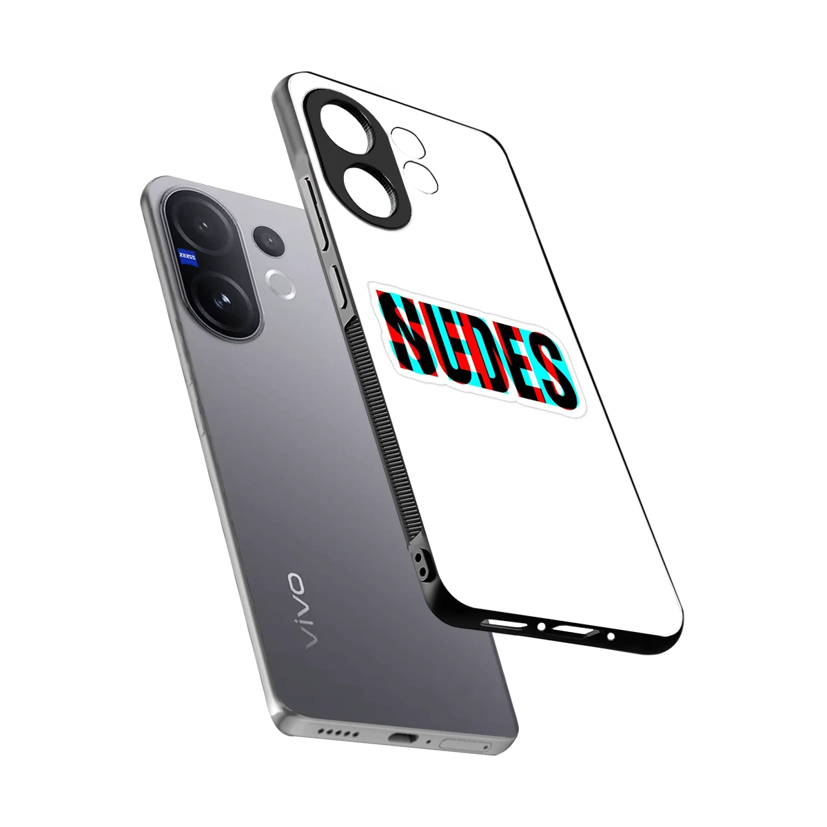Send Pics sleek vivo v60 cover with tempered glass back and TPU edges