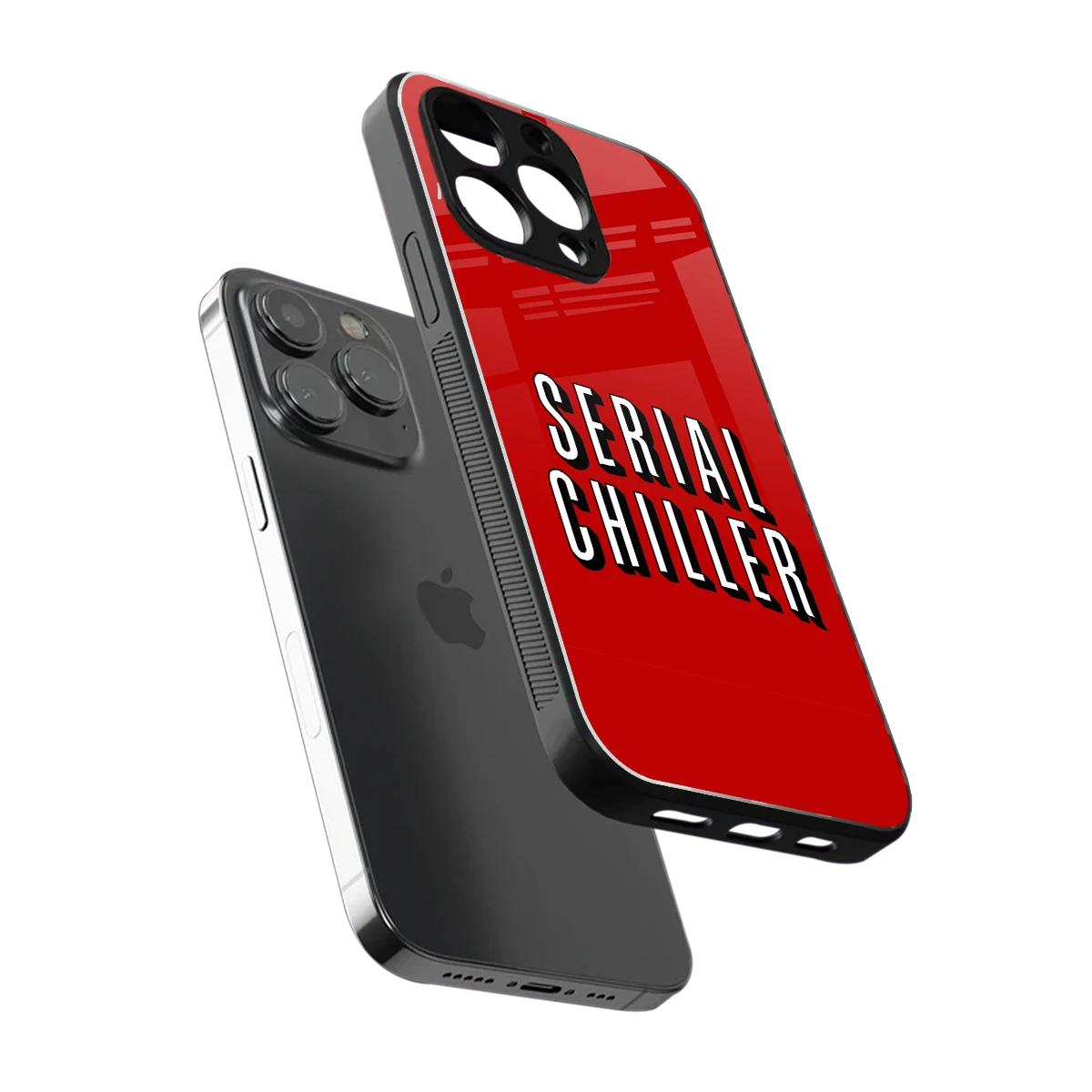 Serial Chiller sleek iphone 15 pro max cover with tempered glass back and TPU edges