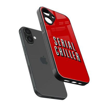Serial Chiller sleek iphone 16 plus cover with tempered glass back and TPU edges
