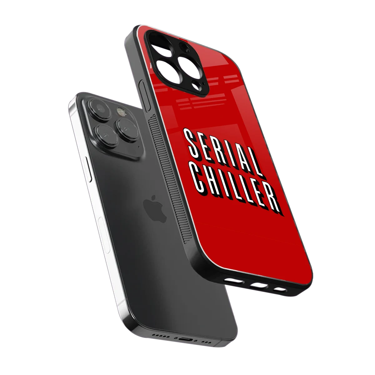 Serial Chiller sleek iphone 16 pro max cover with tempered glass back and TPU edges