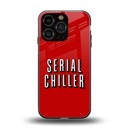 Serial Chiller back phone cover | glass case for iphone 16 pro