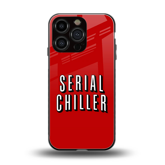 Serial Chiller back phone cover | glass case for iphone 16 pro
