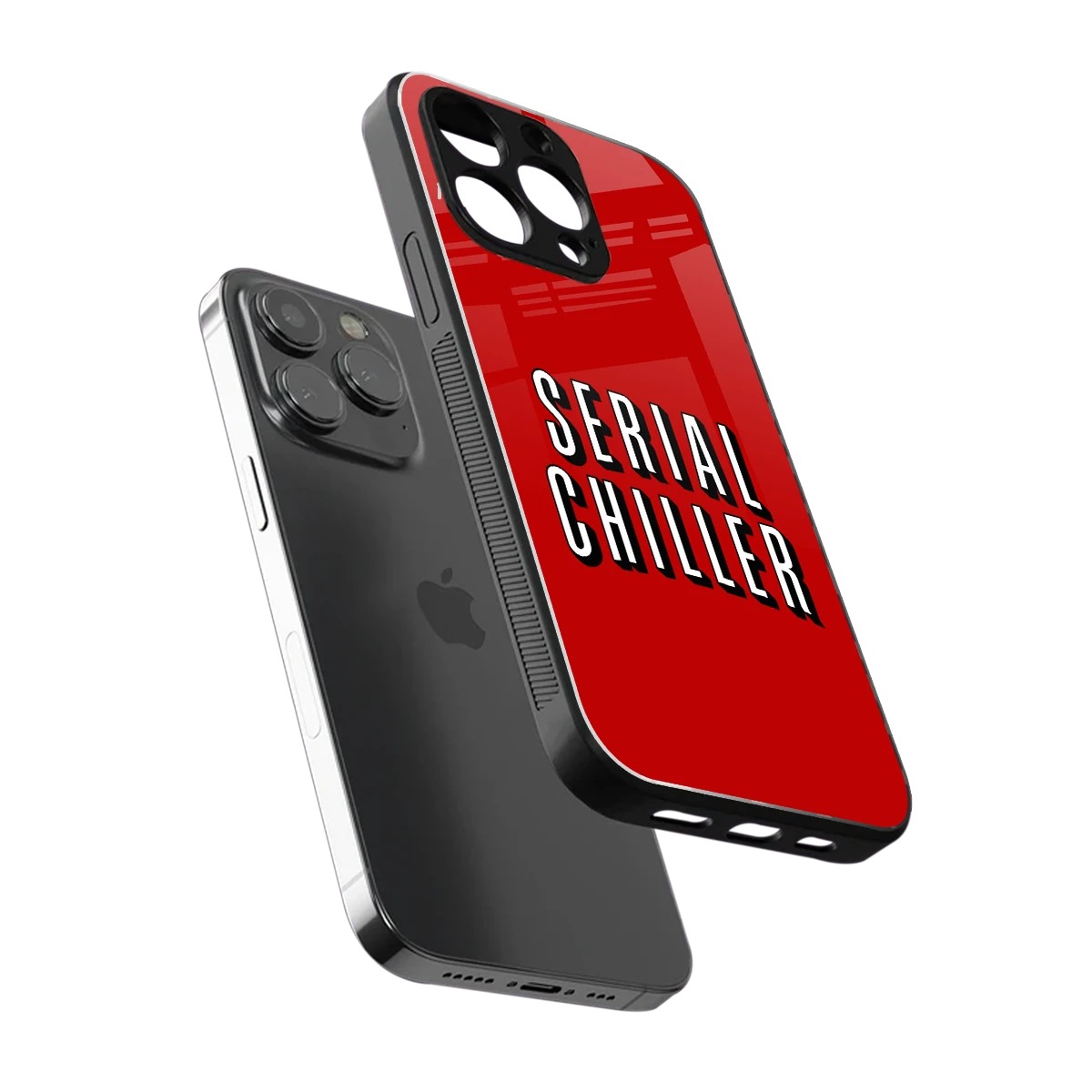 Serial Chiller sleek iphone 16 pro cover with tempered glass back and TPU edges