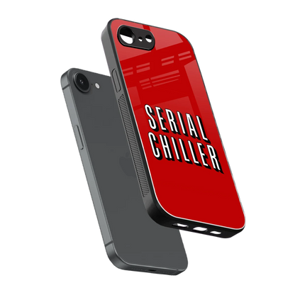 Serial Chiller sleek iphone 16e cover with tempered glass back and TPU edges