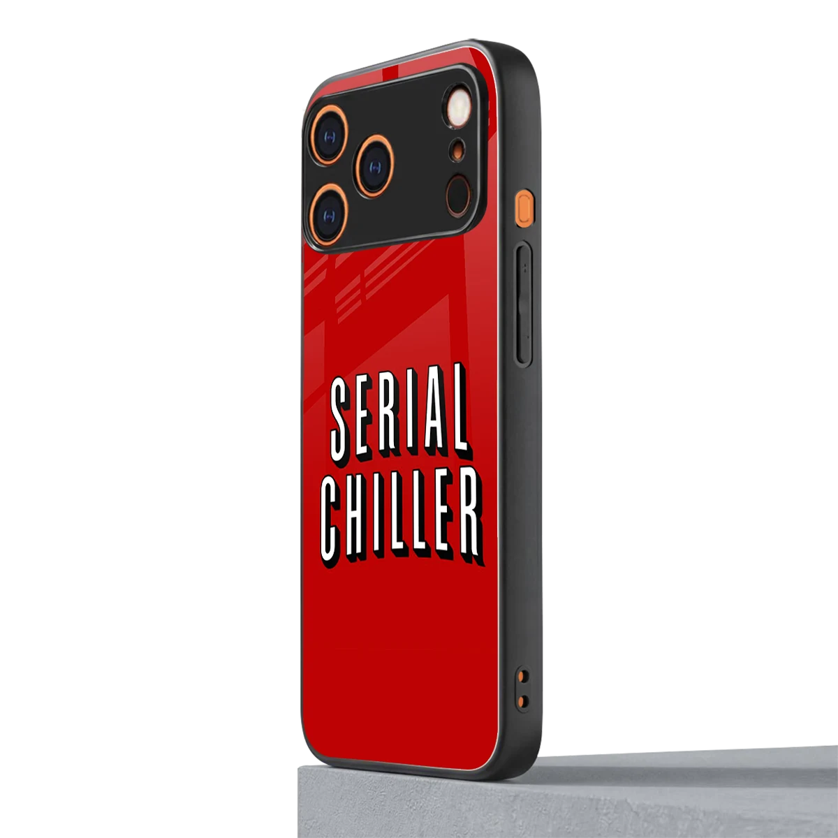 Serial Chiller iphone 17 pro mobile cover | shockproof glass phone case