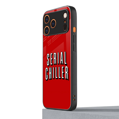 Serial Chiller iphone 17 pro max mobile cover | shockproof glass phone case