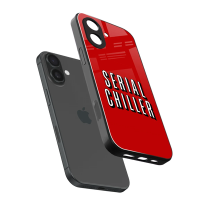 Serial Chiller sleek iphone 17 cover with tempered glass back and TPU edges