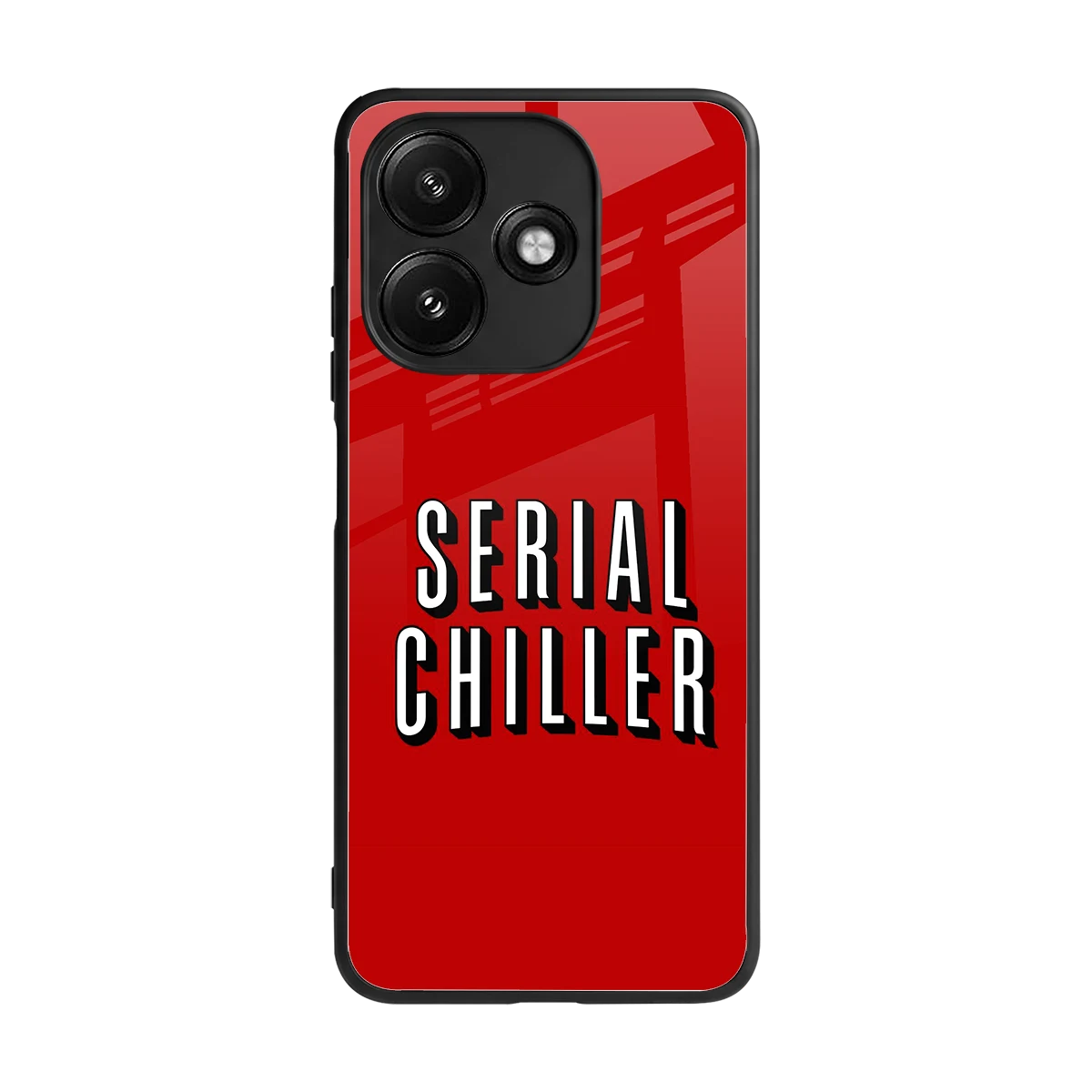 Serial Chiller back phone cover | glass case for redmi 12 5g