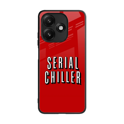 Serial Chiller back phone cover | glass case for redmi 12 5g