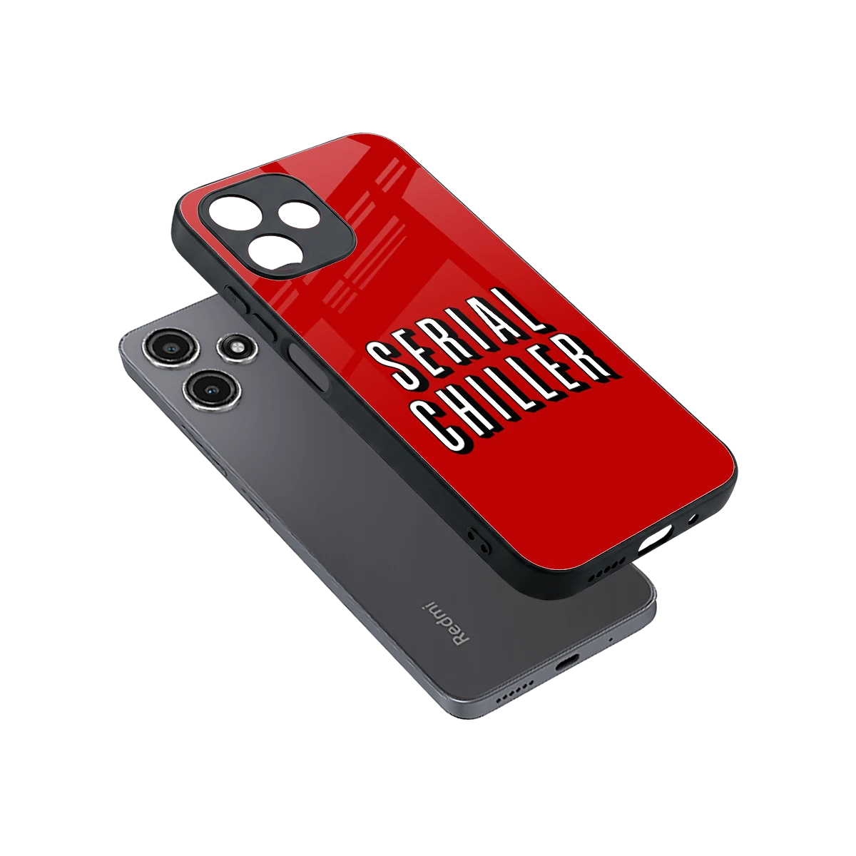 Serial Chiller sleek redmi 12 5g cover with tempered glass back and TPU edges