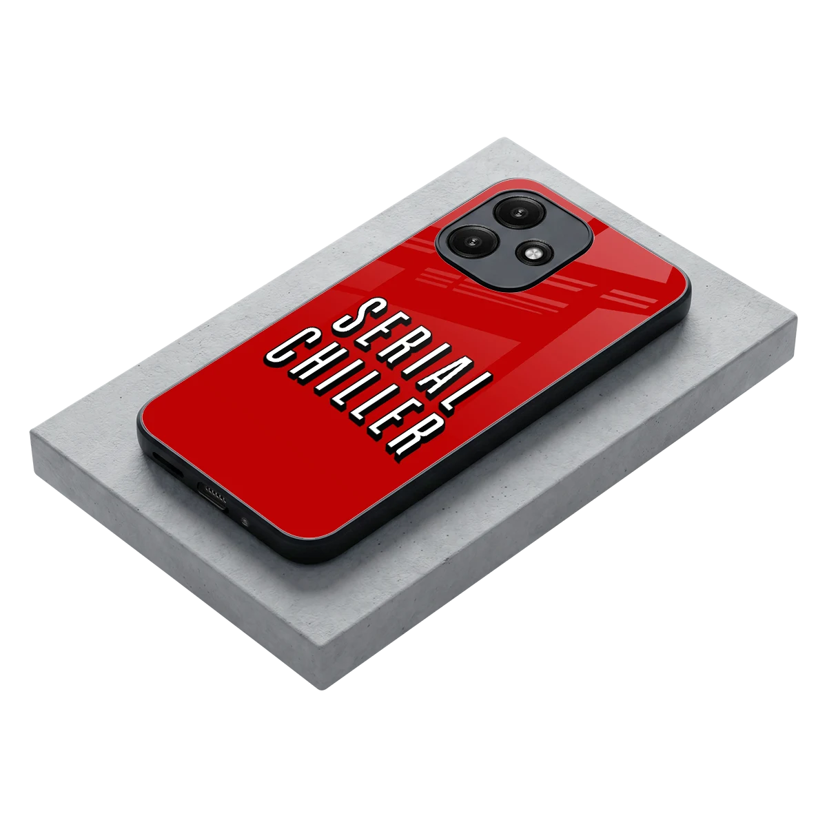 Serial Chiller stylish phone case for redmi 12 5g | glossy glass and slim fit
