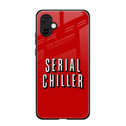 Serial Chiller back phone cover | glass case for samsung galaxy a06 5g