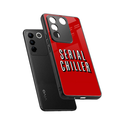 Serial Chiller sleek vivo v27 5g cover with tempered glass back and TPU edges
