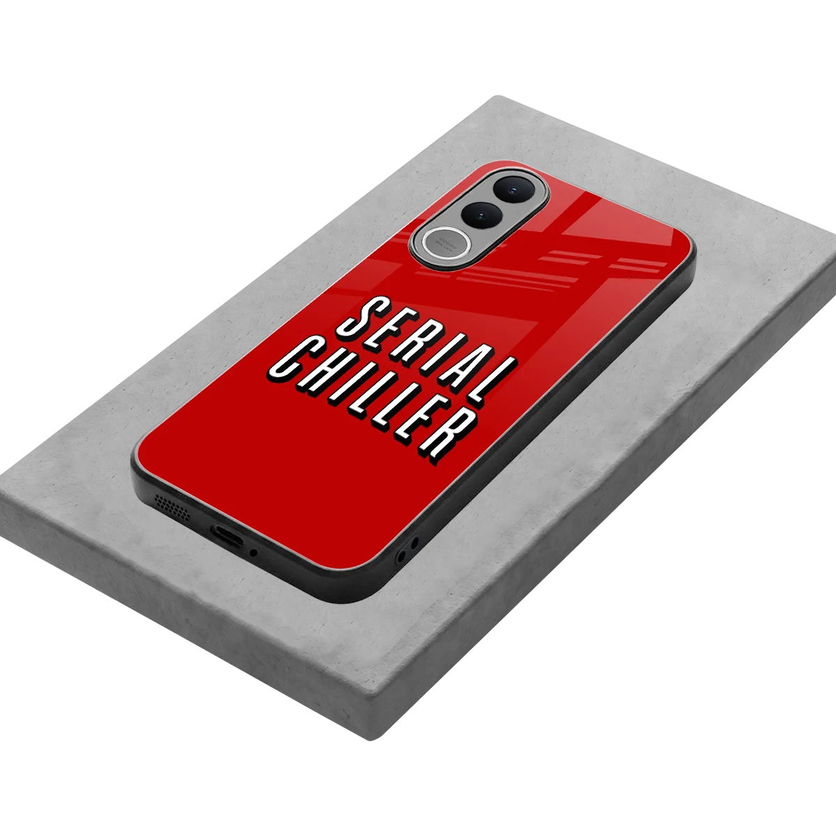 Serial Chiller stylish phone case for vivo v70 fe | glossy glass and slim fit