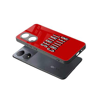 Serial Chiller sleek Vivo-y100 cover with tempered glass back and TPU edges