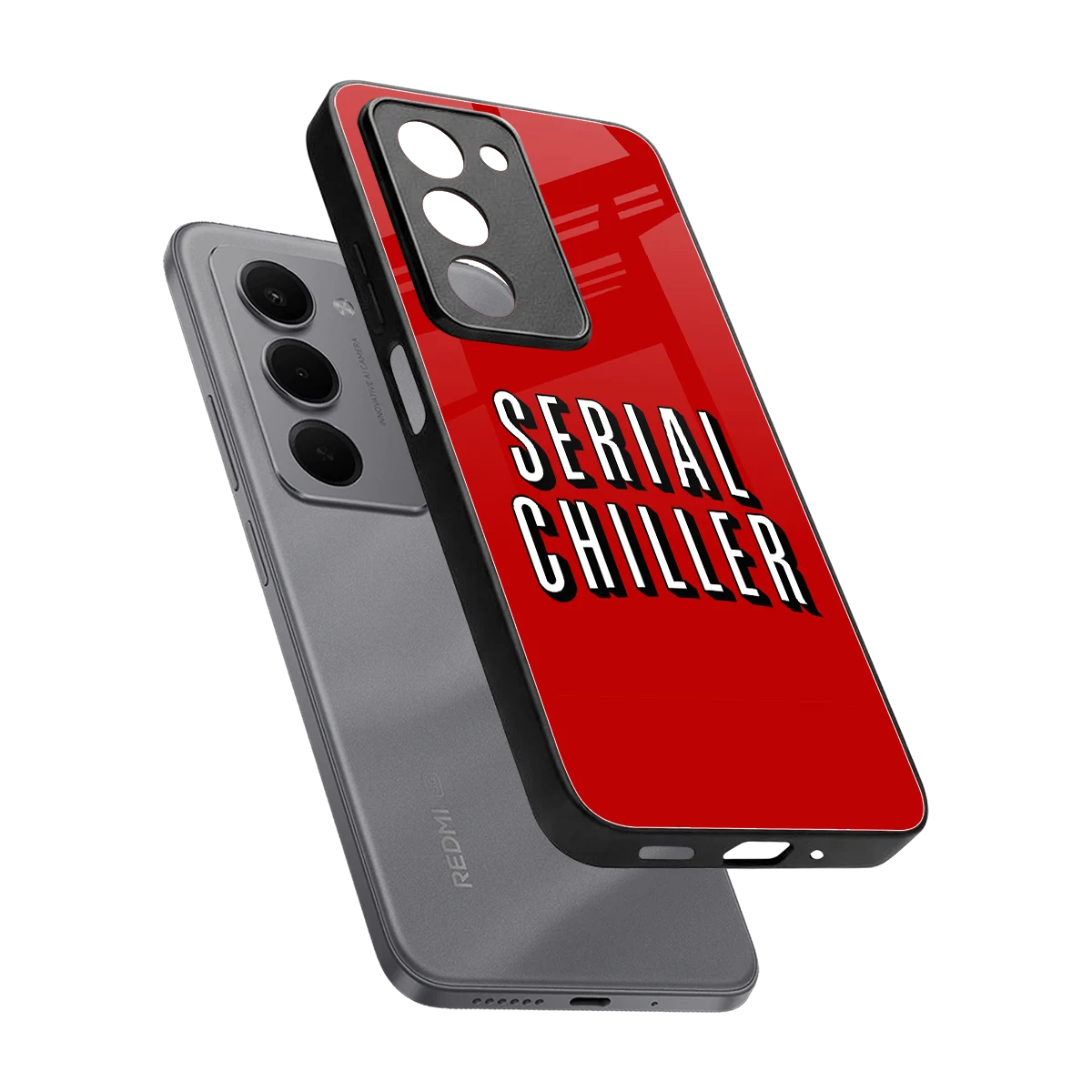 Serial Chiller sleek redmi 15 5g cover with tempered glass back and TPU edges