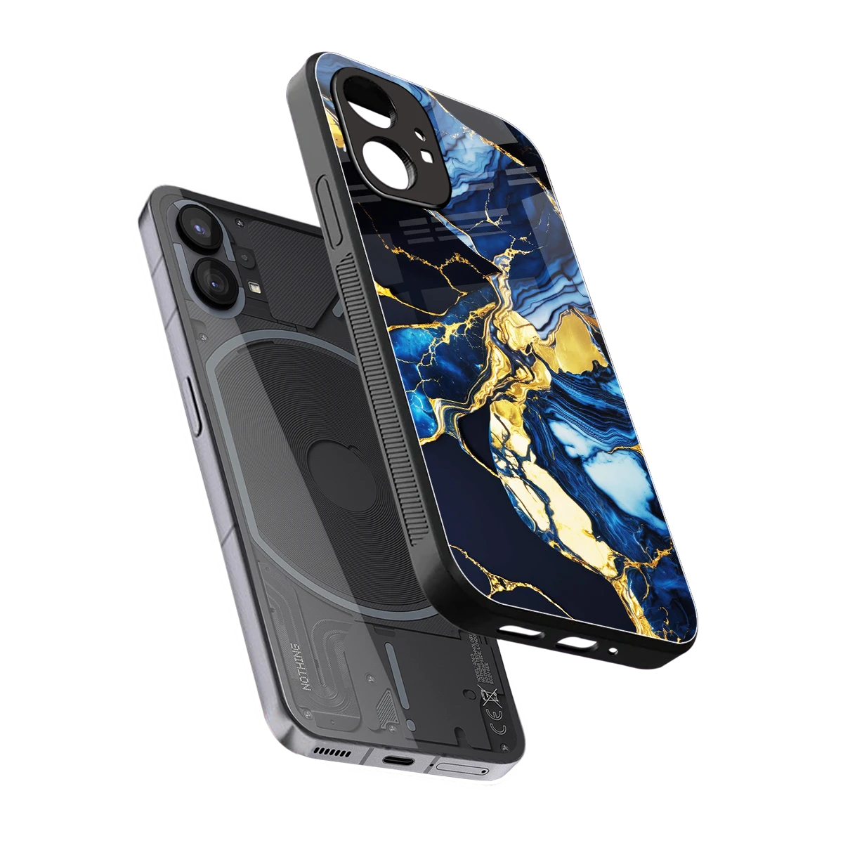 Shadowed Glow sleek nothing phone 1 cover with tempered glass back and TPU edges