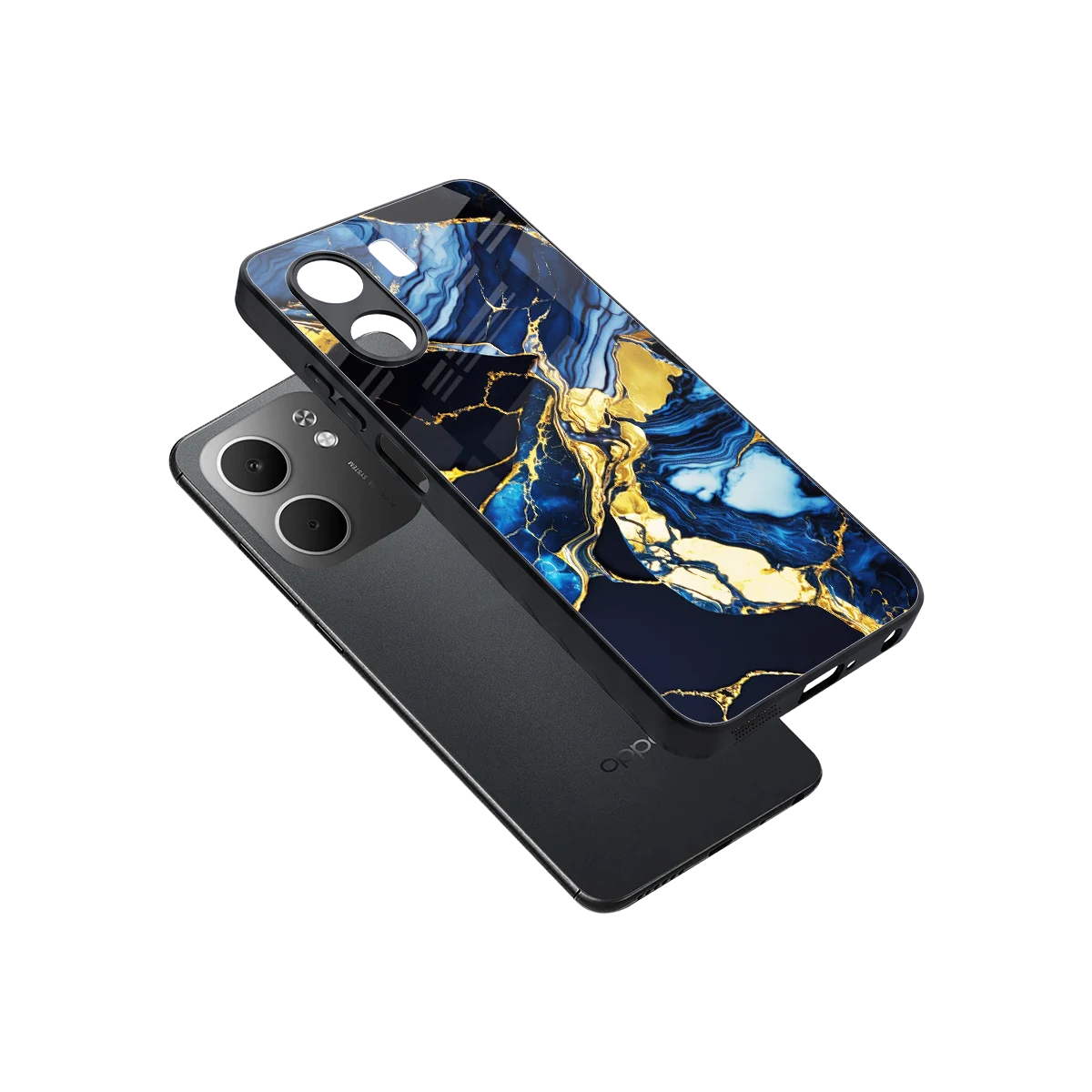 Shadowed Glow sleek oppo a5x 5g cover with tempered glass back and TPU edges