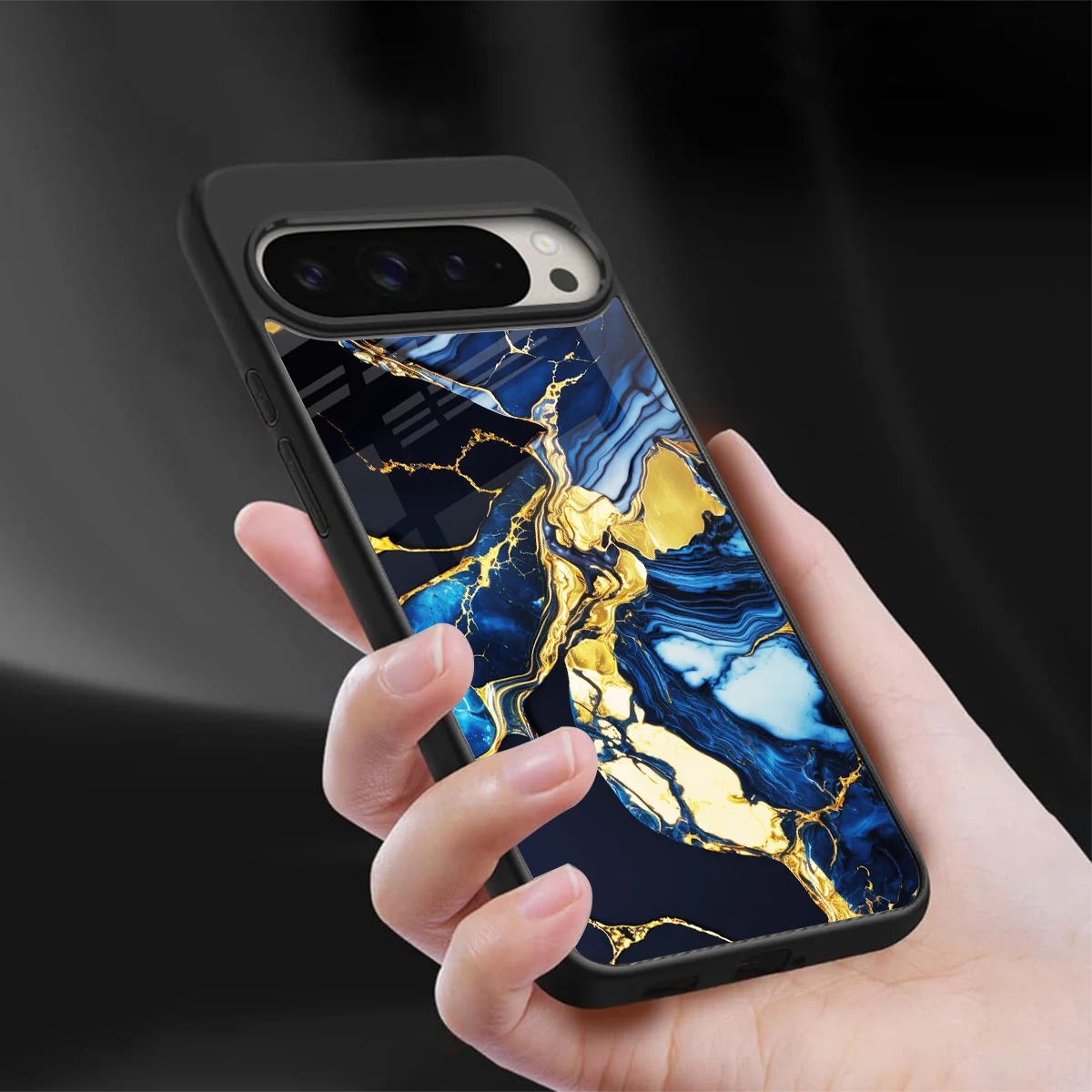 Shadowed Glow sleek google pixel 9 pro cover with tempered glass back and TPU edges