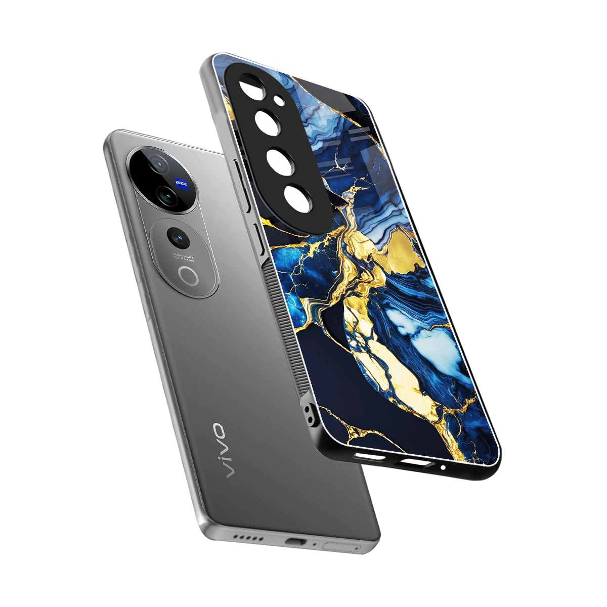 Shadowed Glow sleek vivo v40 pro cover with tempered glass back and TPU edges