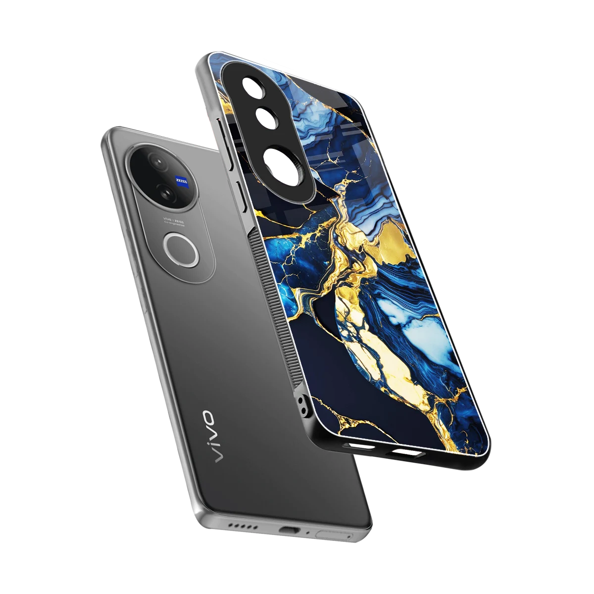 Shadowed Glow sleek vivo v50 cover with tempered glass back and TPU edges