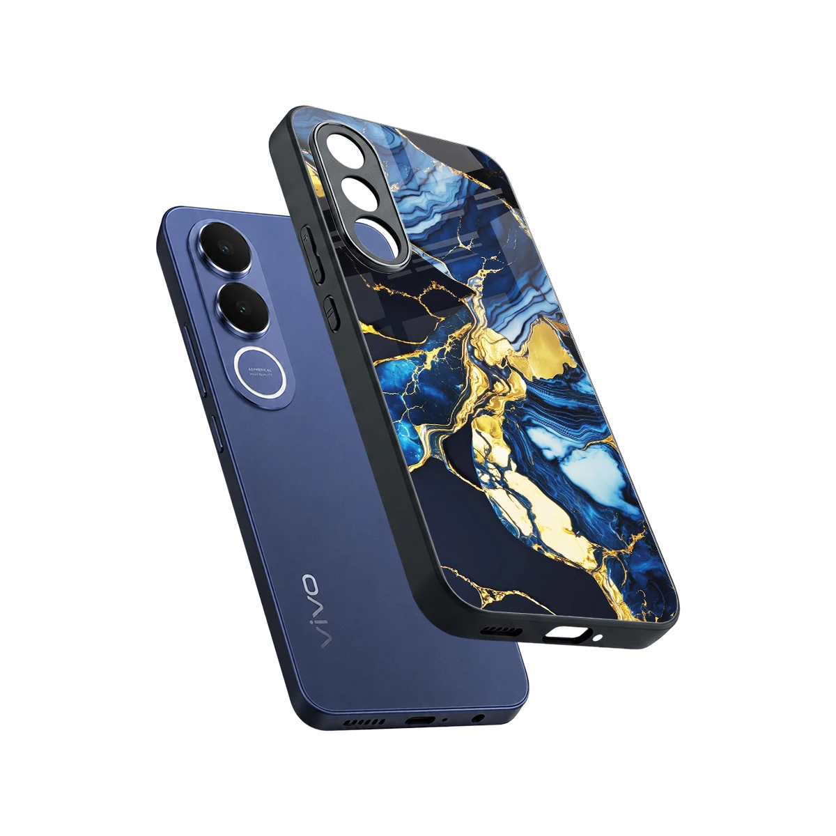 Shadowed Glow sleek vivo v70 fe cover with tempered glass back and TPU edges