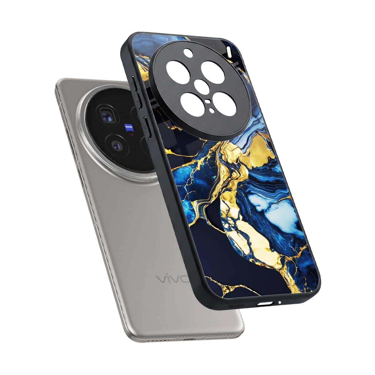 Shadowed Glow sleek vivo x200 pro cover with tempered glass back and TPU edges