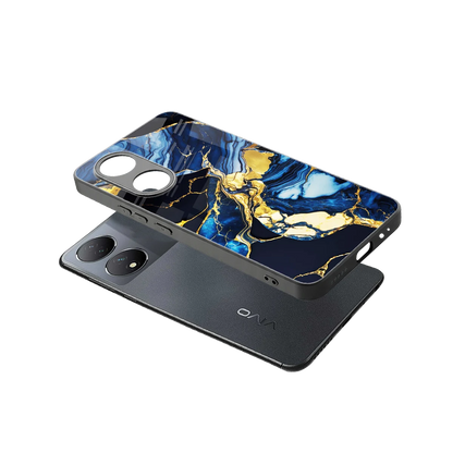 Shadowed Glow sleek Vivo-y100 cover with tempered glass back and TPU edges