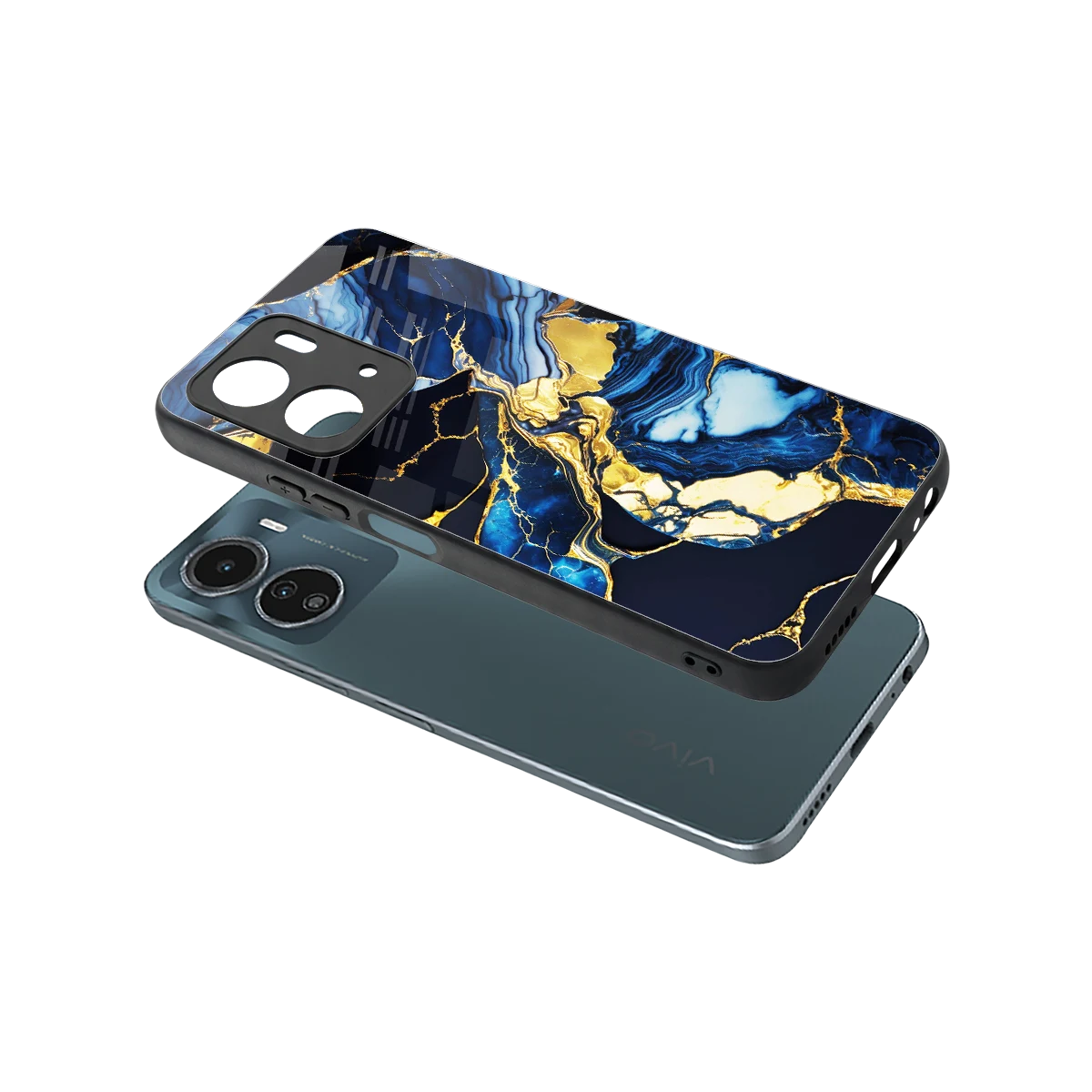 Shadowed Glow sleek vivo y16 cover with tempered glass back and TPU edges