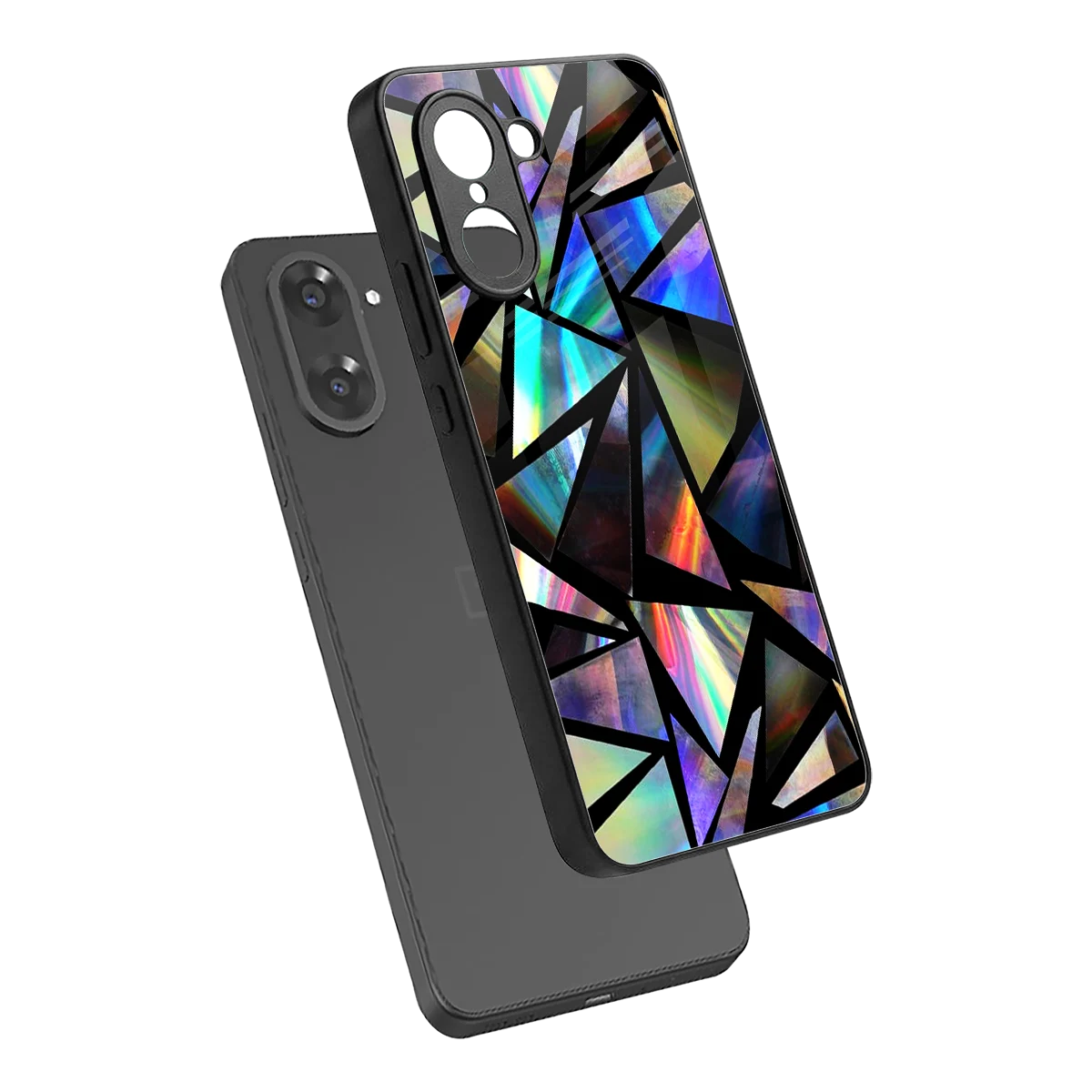 Shattered Luxe sleek oneplus nord ce5 5g cover with tempered glass back and TPU edges