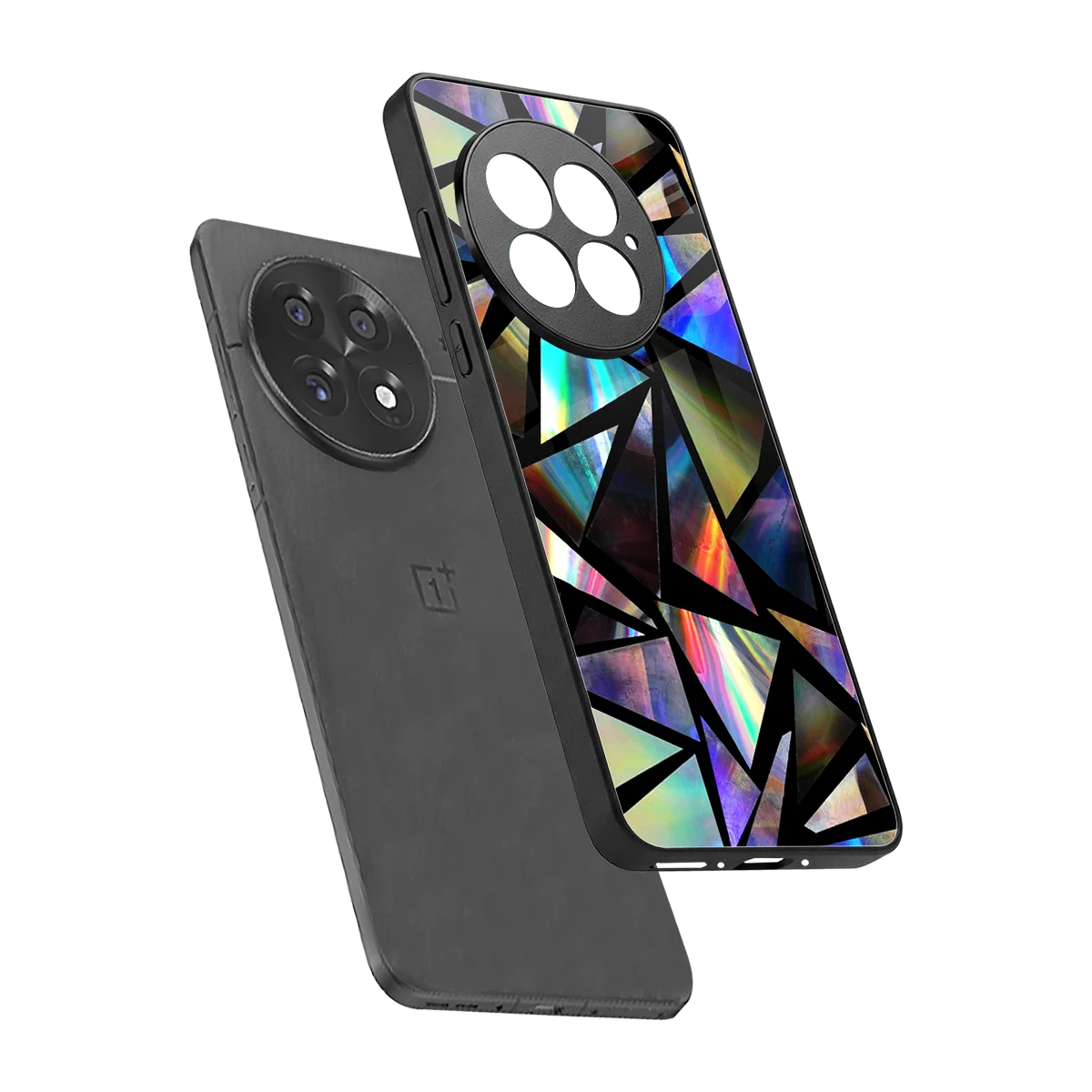 Shattered Luxe sleek oneplus 13 cover with tempered glass back and TPU edges