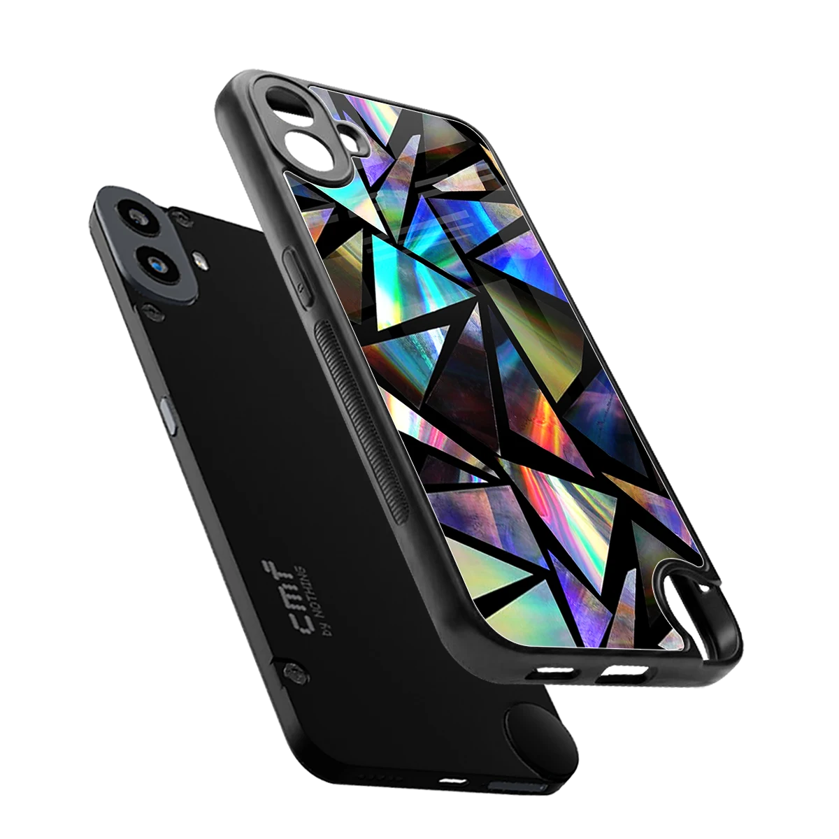 Shattered Luxe sleek cmf nothing phone 1 cover with tempered glass back and TPU edges