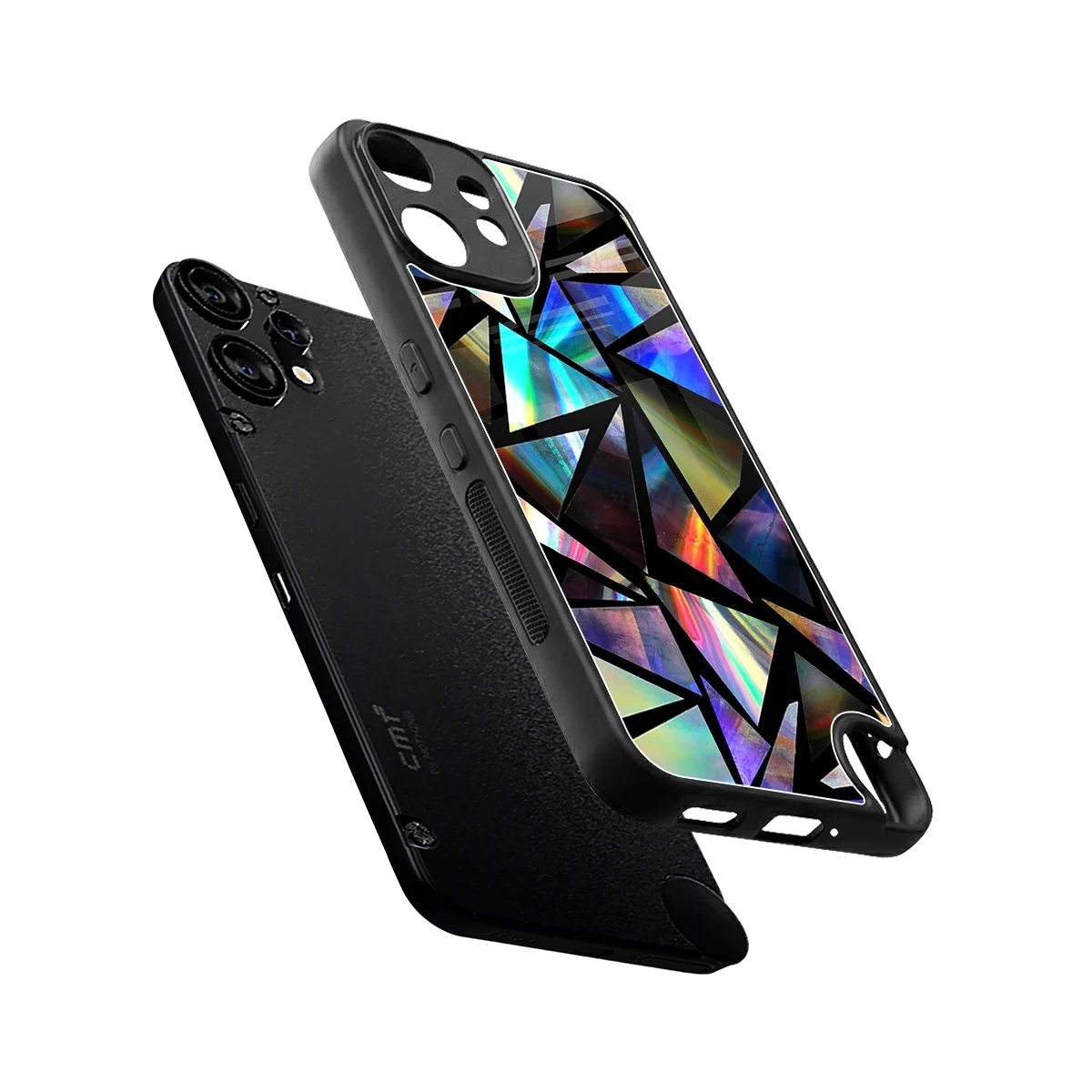Shattered Luxe sleek cmf nothing phone 2 pro cover with tempered glass back and TPU edges