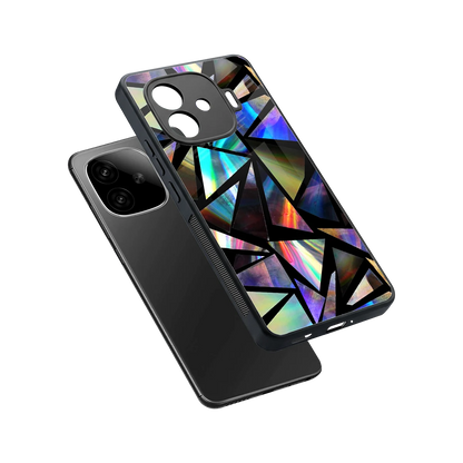 Shattered Luxe sleek iqoo neo 10r 5g cover with tempered glass back and TPU edges