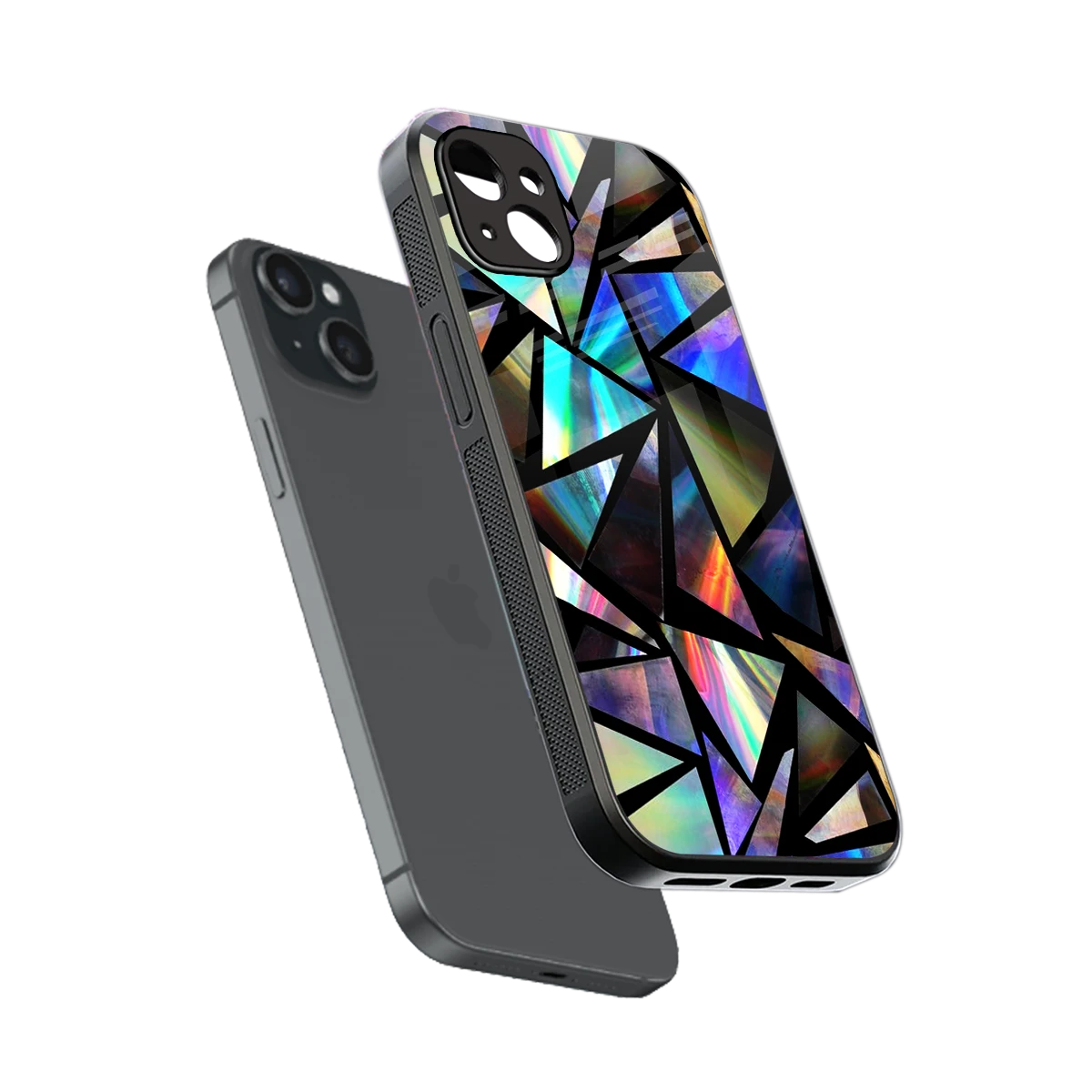 Shattered Luxe sleek iphone 14 plus cover with tempered glass back and TPU edges