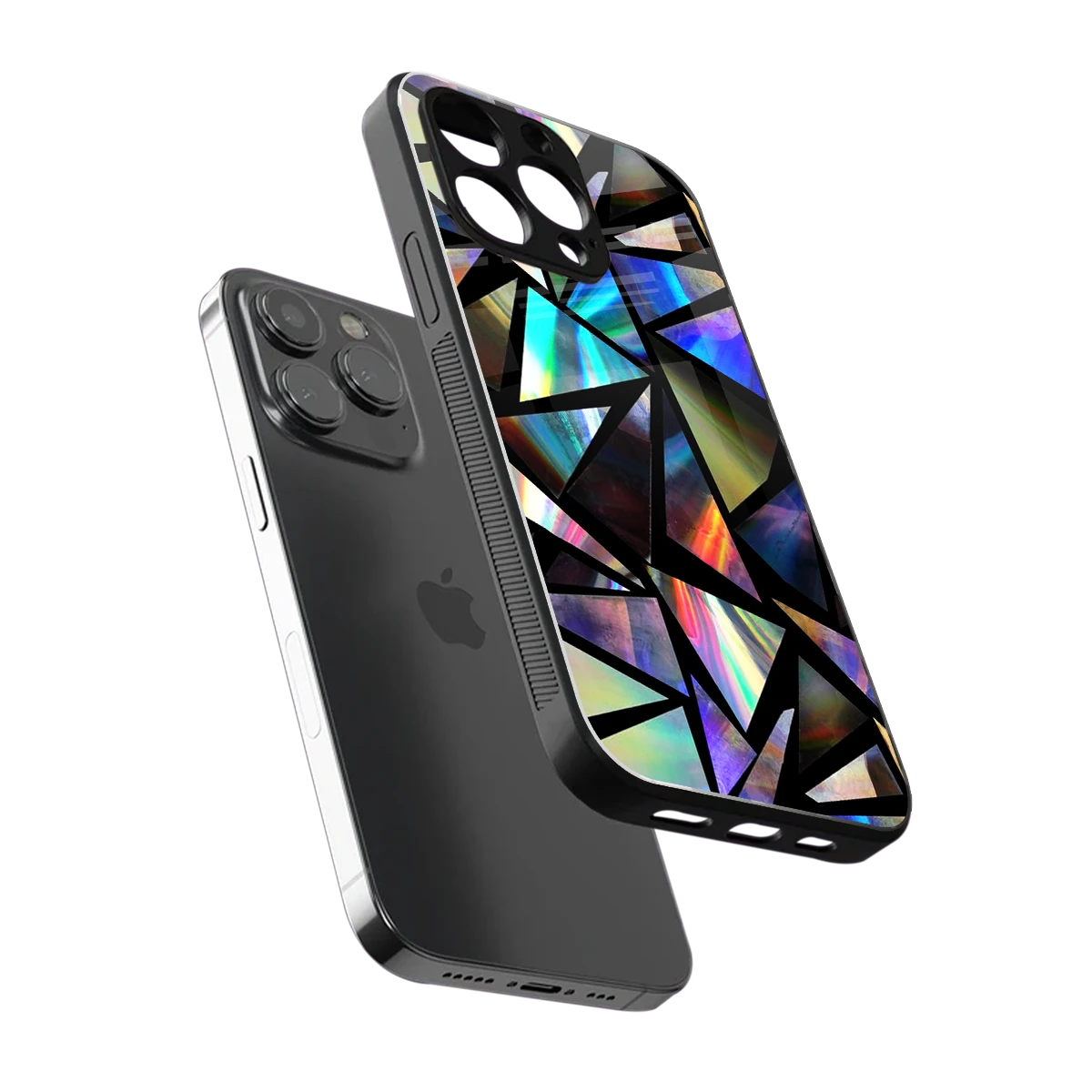 Shattered Luxe sleek iphone 15 pro max cover with tempered glass back and TPU edges