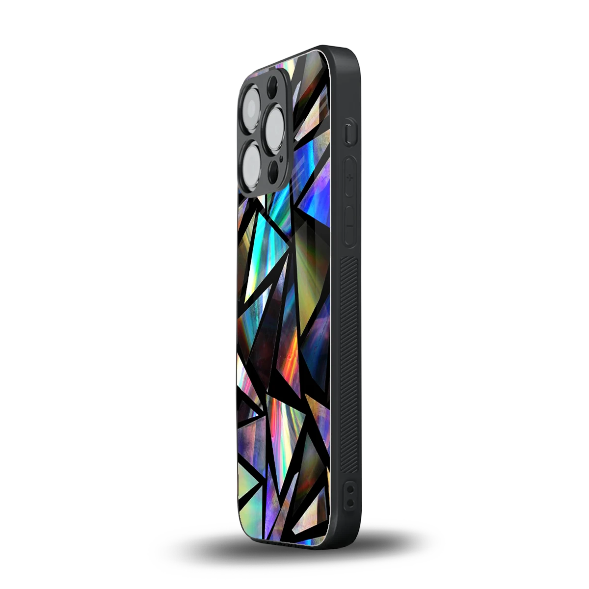 Shattered Luxe iphone 15 pro mobile cover | shockproof glass phone case