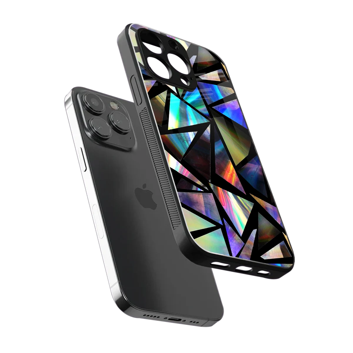 Shattered Luxe sleek iphone 16 pro max cover with tempered glass back and TPU edges