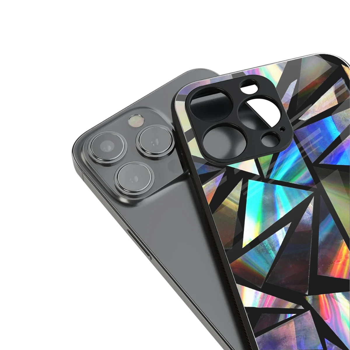 Shattered Luxe stylish phone case for iphone 15 pro max | glossy glass and slim fit