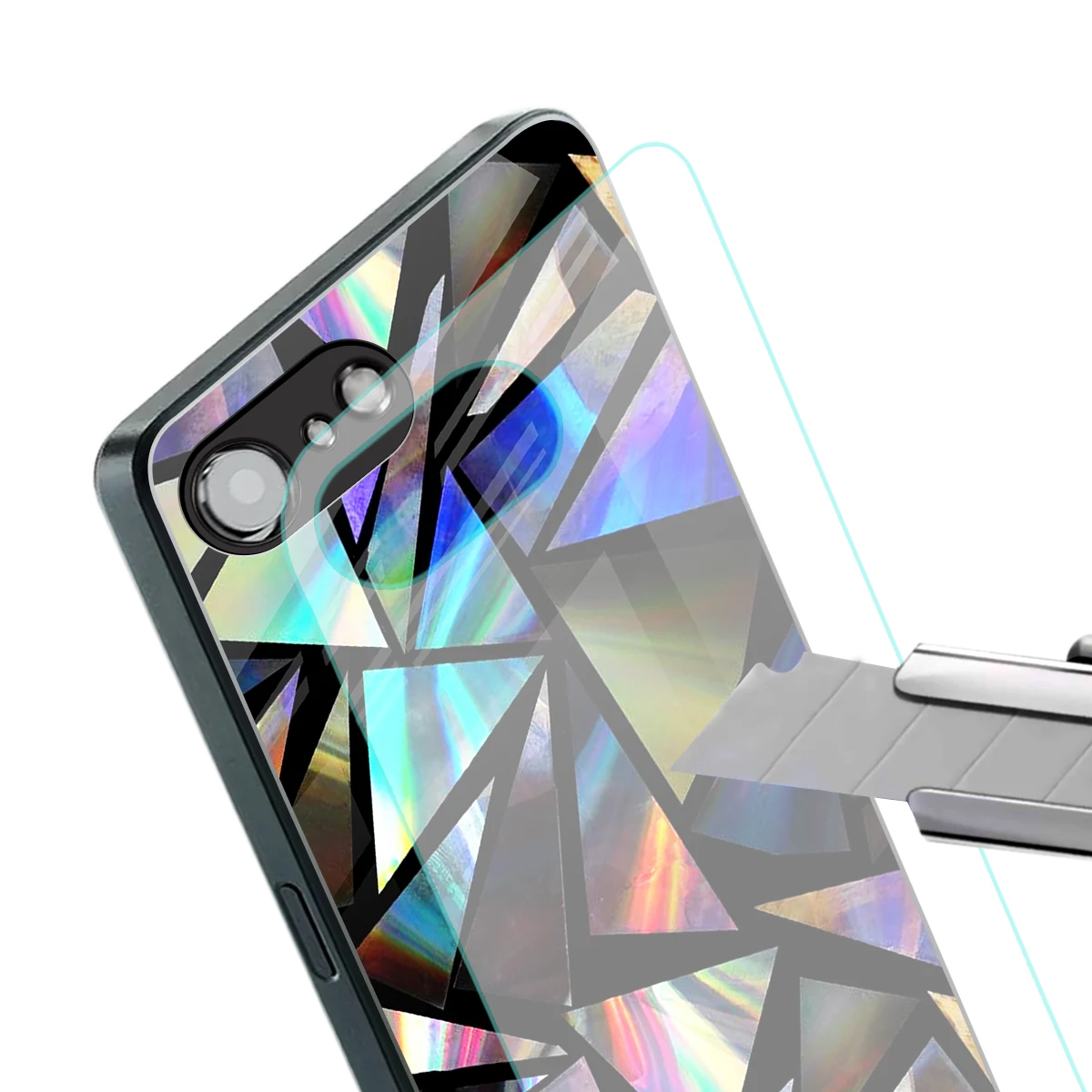 Shattered Luxe stylish phone case for iphone 16e | glossy glass and slim fit
