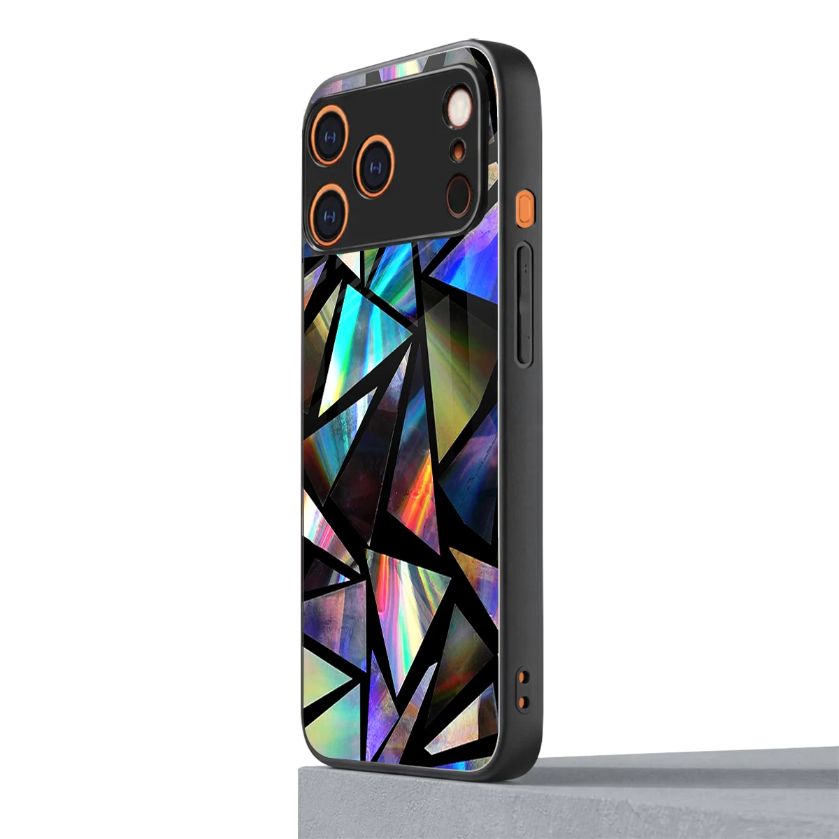 Shattered Luxe iphone 17 pro mobile cover | shockproof glass phone case